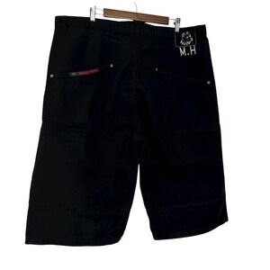 M. Himsey Vintage Mens Black Baggy Denim Baggy Shorts 5 Pocket Hip Hop‎ Size 40